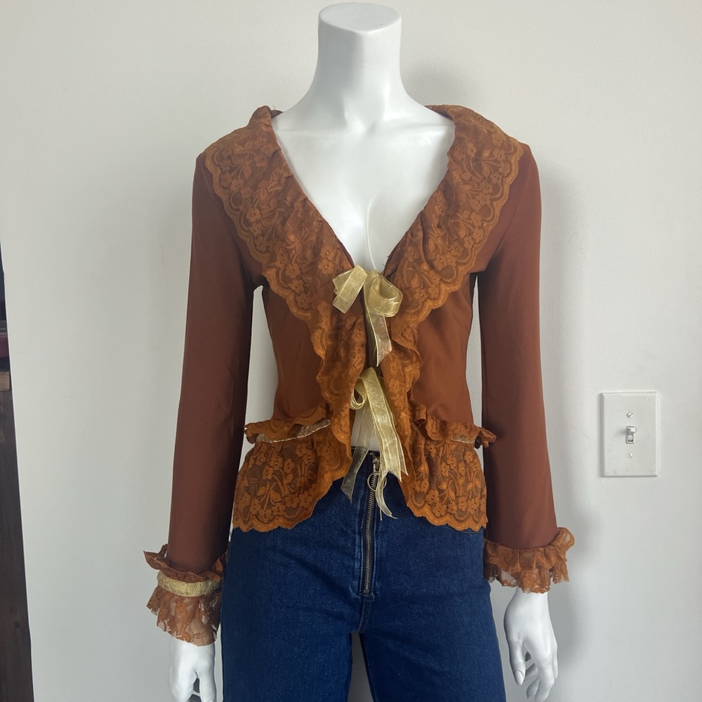 VICTORIAN 90S VINTAGE KNOT FRONT SHIRT